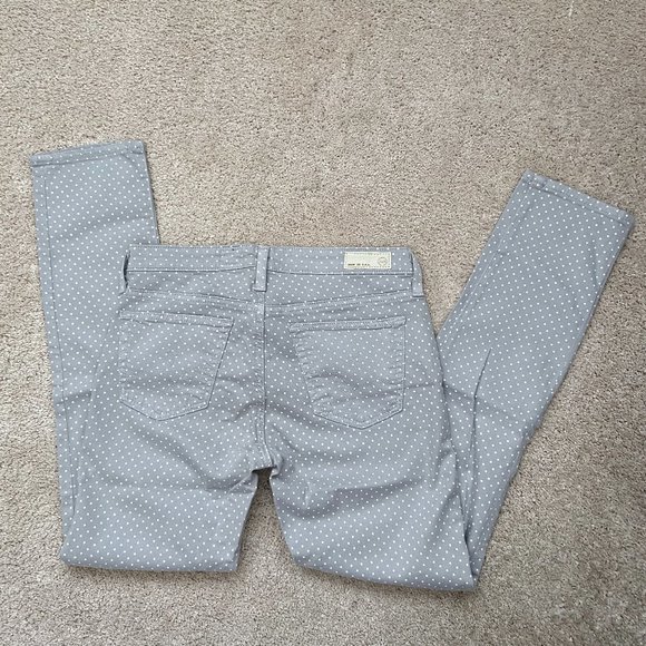 Like new AG gray/light blue with white dot Stevie ankle slim straight si… - Picture 7 of 7